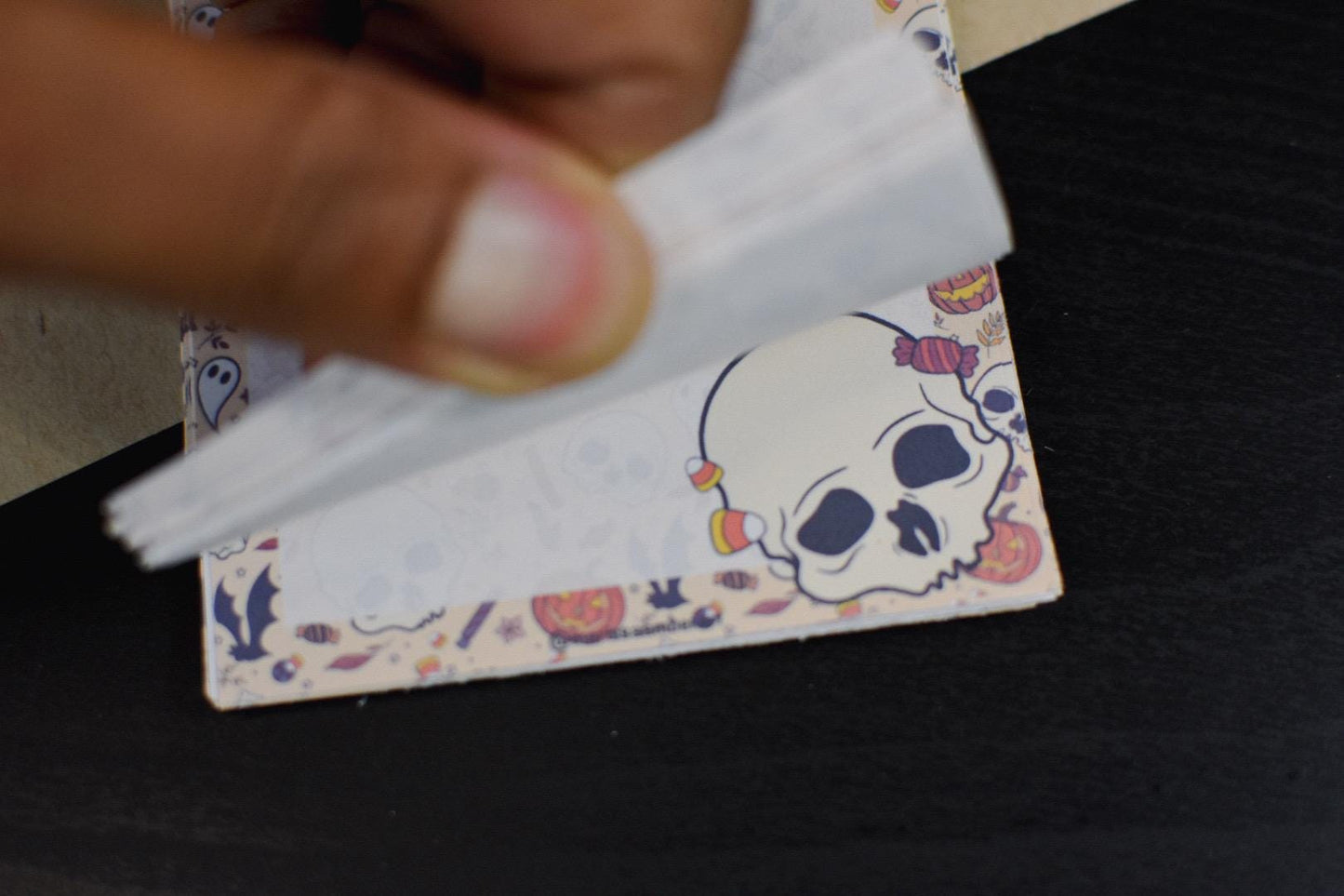 Handmade Spooky Season Mini Notepad | 3in x 3in