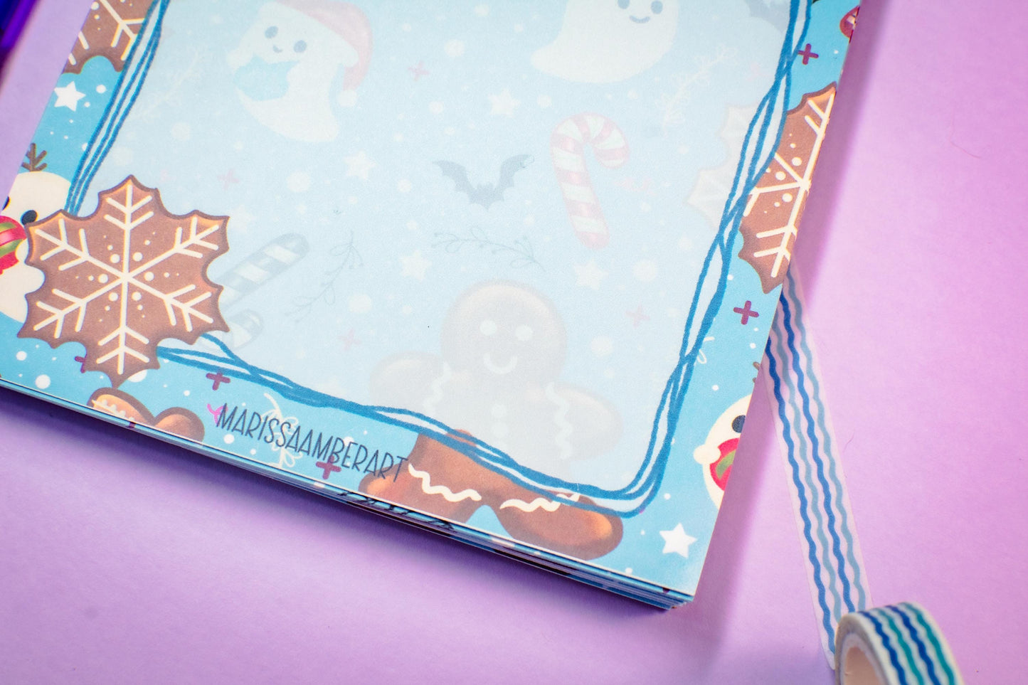 Handmade Gingerbread and Ghosts Notepad | 4.25in x 5.5in