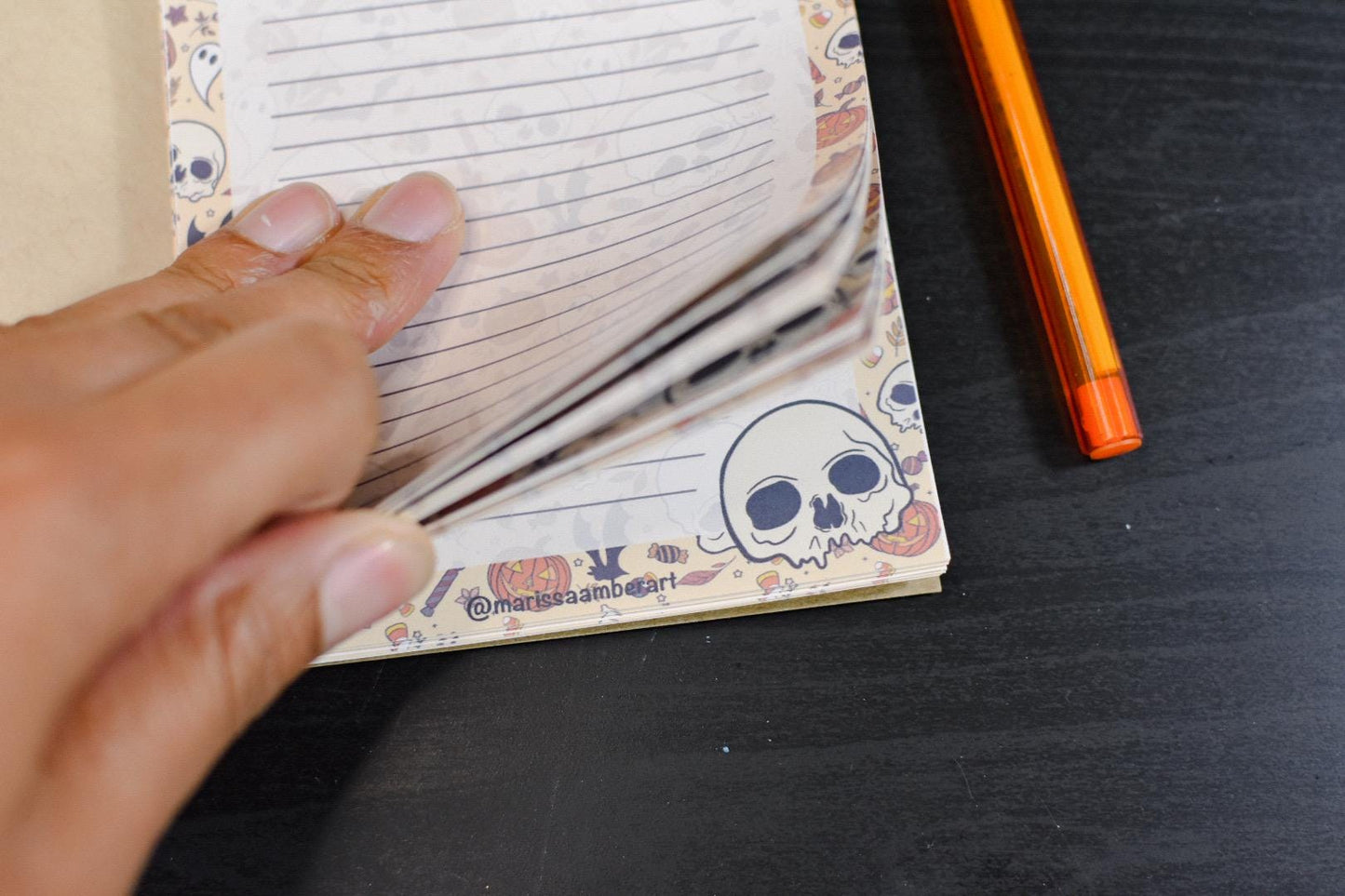 Handmade Spooky Season Lined Notepad | 4.25in x 5.5in