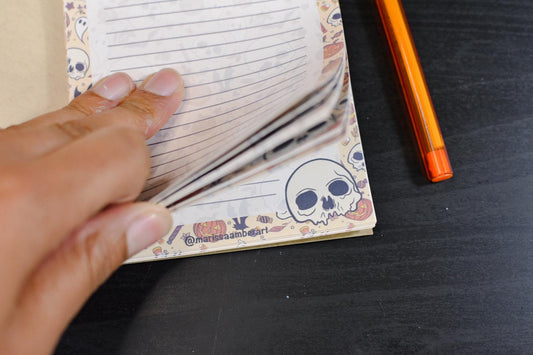 Handmade Spooky Season Lined Notepad | 4.25in x 5.5in