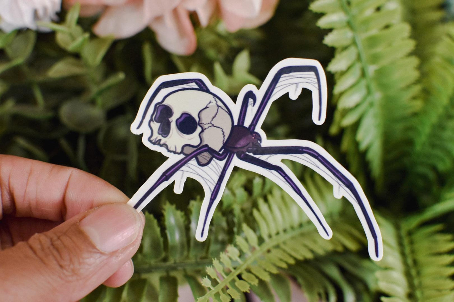 Spider Skull Die-Cut Vinyl Sticker