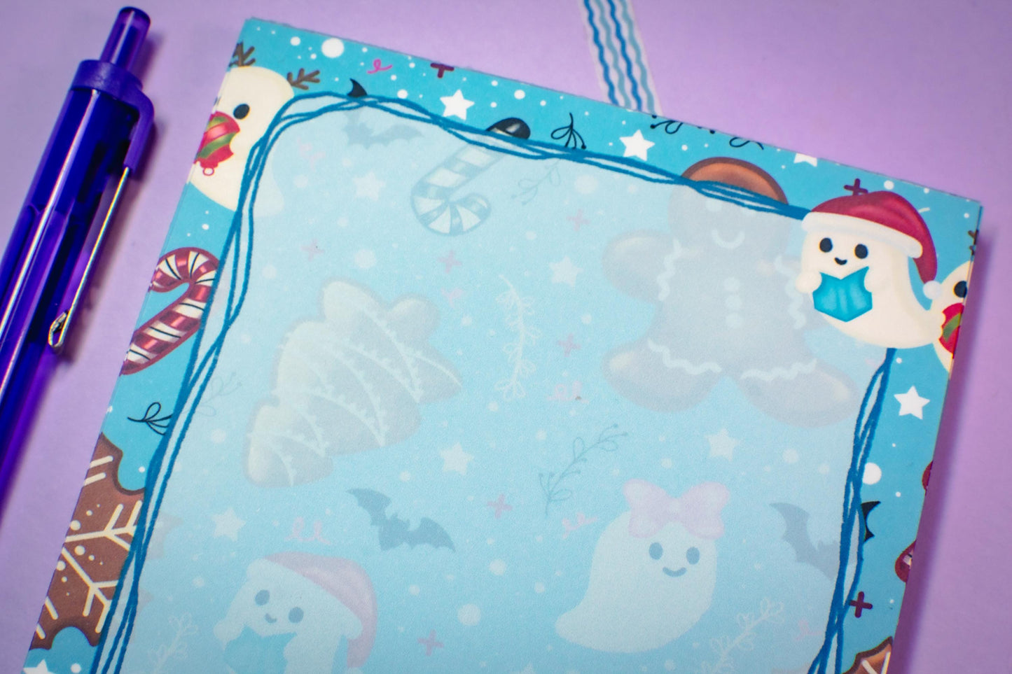 Handmade Gingerbread and Ghosts Notepad | 4.25in x 5.5in