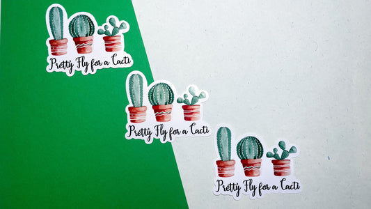 Funny Cactus Pun Die-Cut Vinyl Sticker