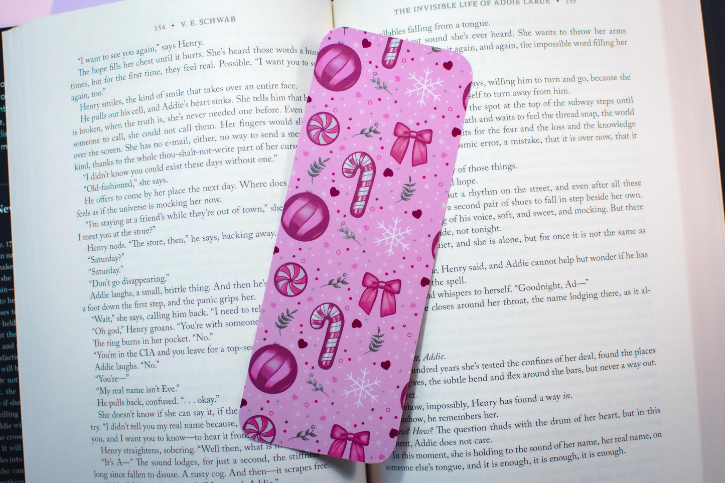 Pink Winter Holiday Coquette Bookmark