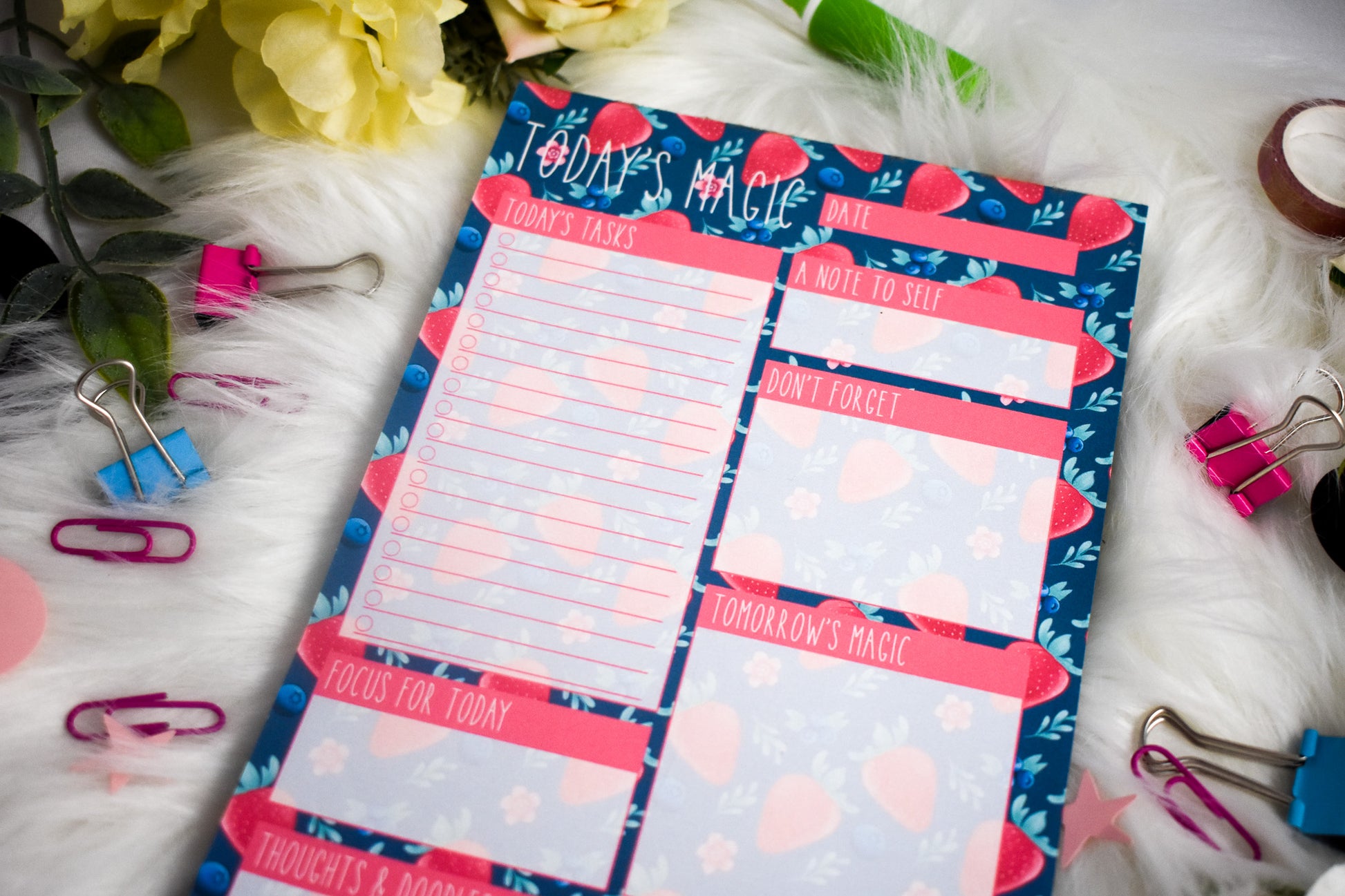 Daily Planner with strawberry design