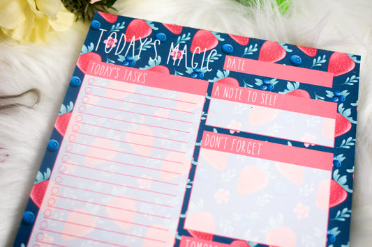 Daily Planner with strawberry design
