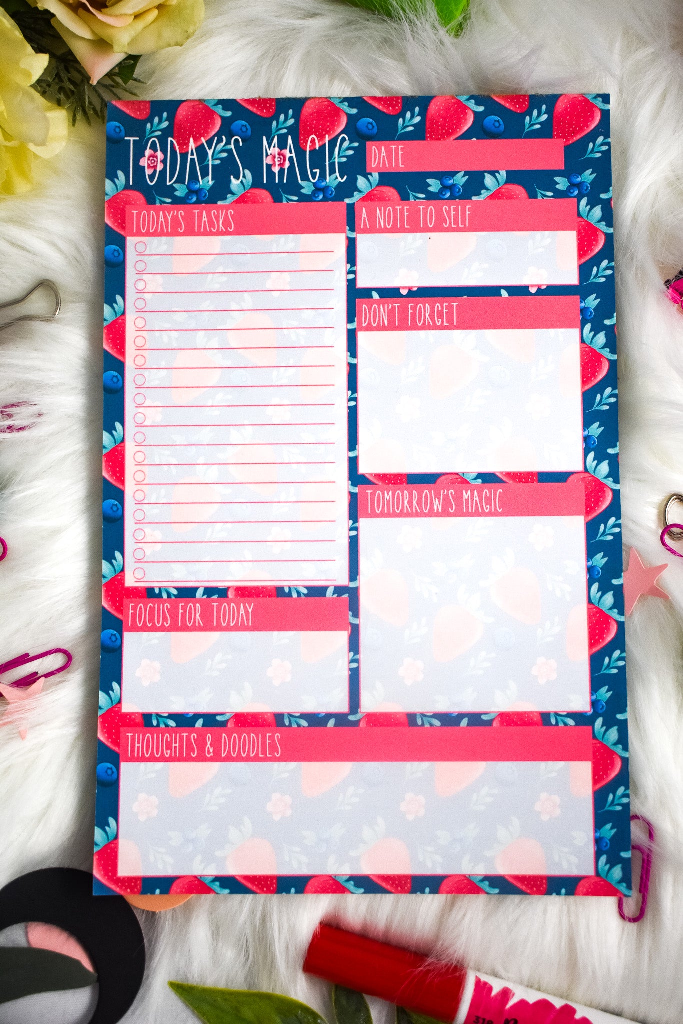 Daily Planner with strawberry design