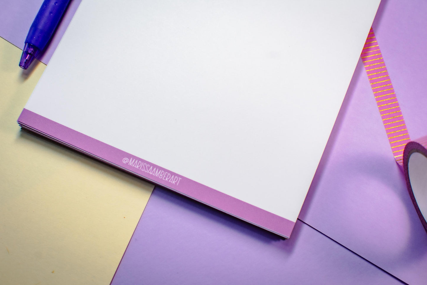 Handmade Pink Winter Holiday Coquette Notepad | 5in x 7in