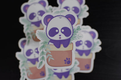 Potted Panda Die-Cut Vinyl Sticker