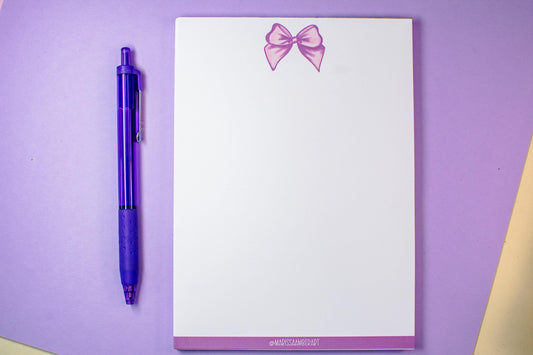 Handmade Pink Winter Holiday Coquette Notepad | 5in x 7in