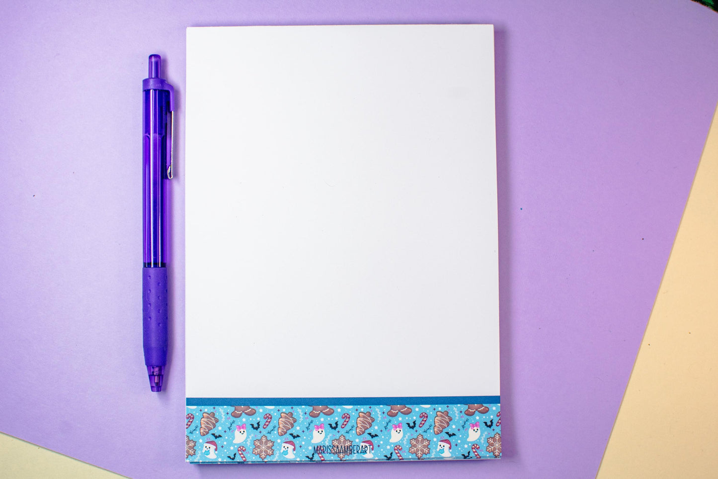 Handmade Gingerbread and Ghosts Notepad | 5in x 7in