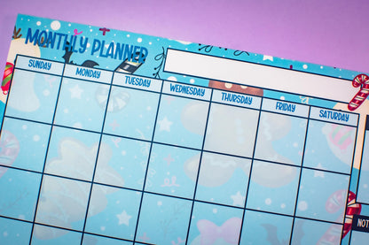 Handmade Gingerbread and Ghosts Monthly Planner Notepad | 8.5in x 11in