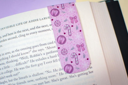 Pink Winter Holiday Coquette l Magnetic Bookmark