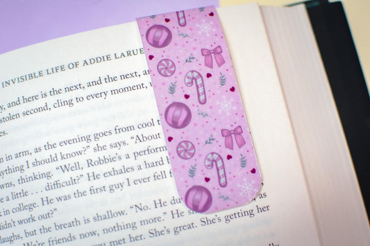 Pink Winter Holiday Coquette l Magnetic Bookmark