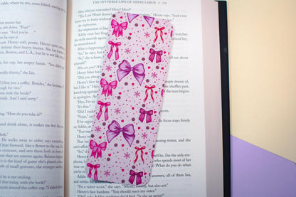 Pink Winter Holiday Bows Bookmark