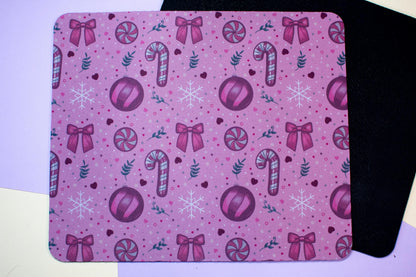 Pink Winter Holiday Coquette Mouse Pad