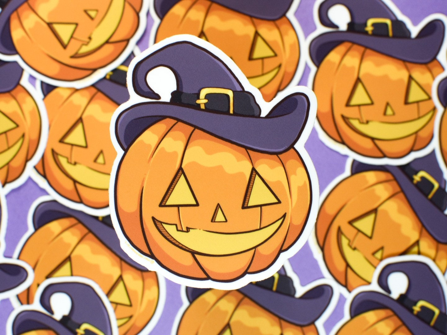 Pumpkin Witch Die-Cut Vinyl Sticker