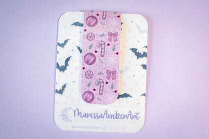 Pink Winter Holiday Coquette l Magnetic Bookmark