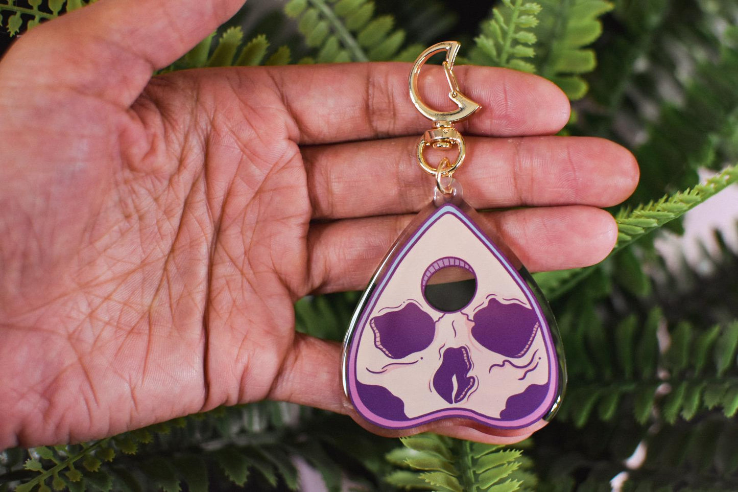 Spooky Planchette Skull Charm | Epoxy Keychain
