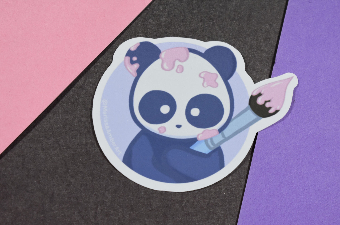 Painter Panda Die-Cut Vinyl Sticker