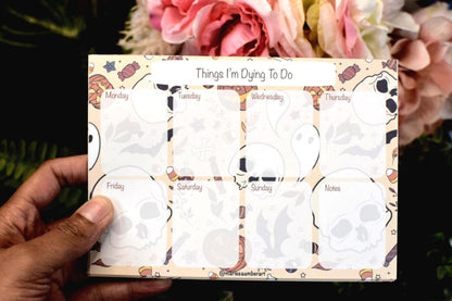 Handmade Spooky Season Weekly Planner Notepad | 5in x 7in