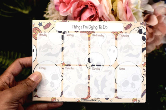 Handmade Spooky Season Weekly Planner Notepad | 5in x 7in