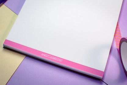 Handmade Pink Winter Holiday Bows Notepad | 5in x 7in