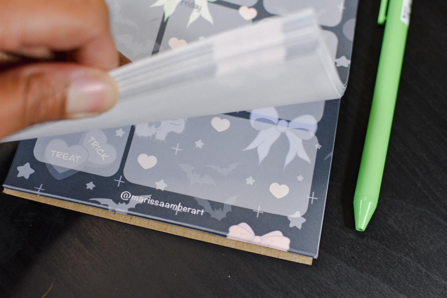 Handmade Pastel Goth Weekly Planner Pad | 5in x7in