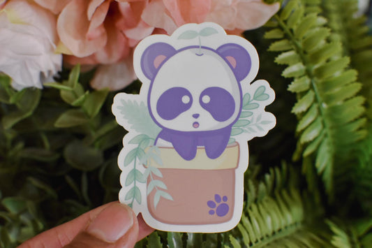 Potted Panda Die-Cut Vinyl Sticker