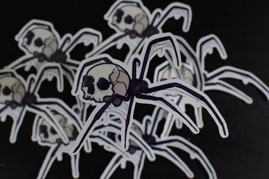Spider Skull Die-Cut Vinyl Sticker