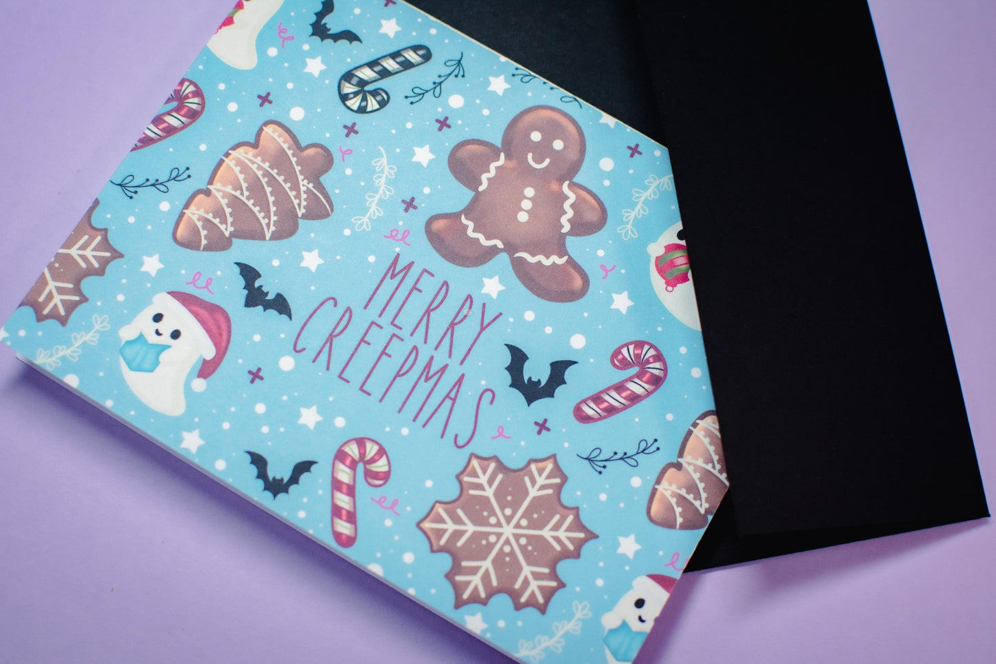 Merry Creepmas Gingerbread and Ghosts Holiday Greeting Card
